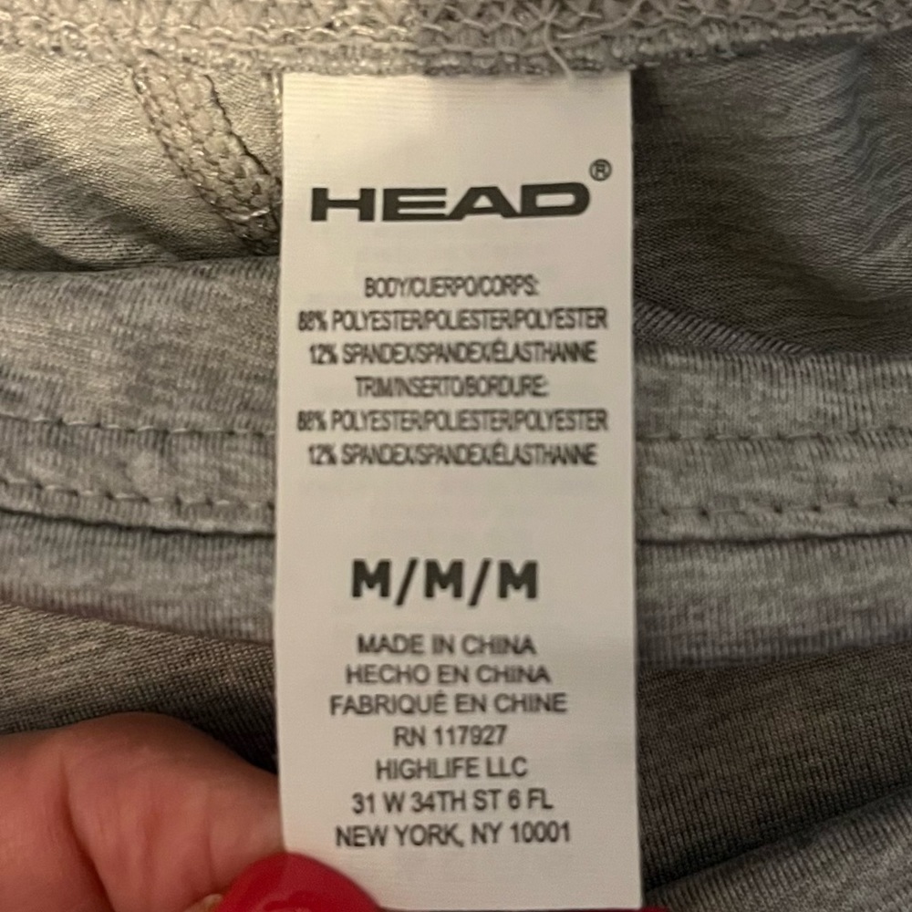 Head high waisted workout Capri leggings, cropped heather grey, Size Medium